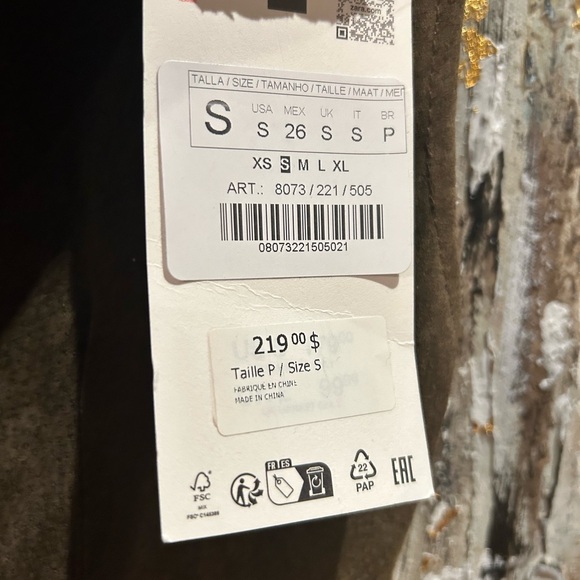 NWT Zara 100% Suede Leather Midi Dress - Khaki - Picture 15 of 16